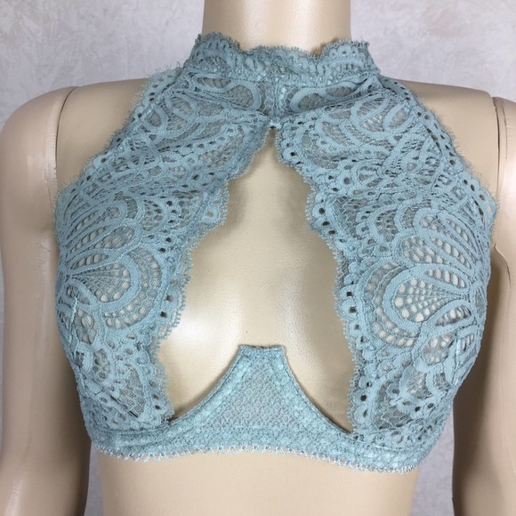 32DD Victoria’s Secret Dream Angels Green Unlined Demi High Neck Bra - Picture 2 of 3